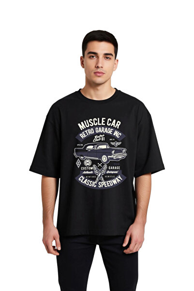 PayBuy Muscle Cars Vintage Garage Style Printed Men's Oversize T-Shirt