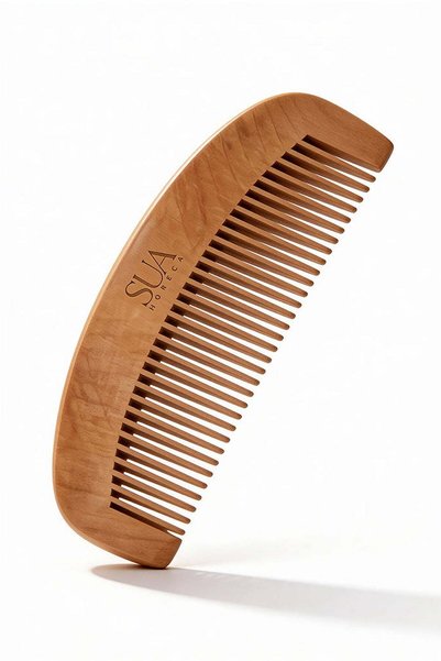 Sua Horeca Wooden Hair Comb Antistatic Scalp Massage Comb 100% Natural Cherry Wood