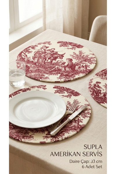 shopshop ss Βουργουνδίας Γαλλικό Αγροτικό Vintage Αμερικάνικο Σετ Σερβιρίσματ...
