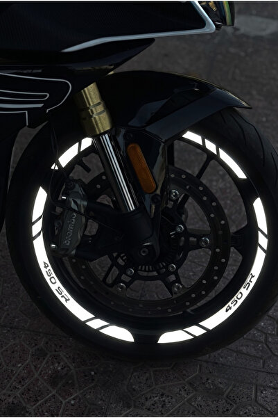 Banxtre 12 Pieces 450Sr Lettering Wheel Rim Stripe Sticker Set with Reflector...