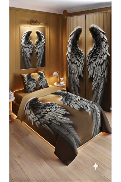 Elmas Dizayn 280*240 Cm. Special Design Single Bedding Set with Background Cu...