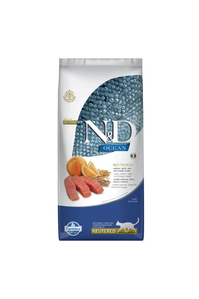 N&D Ocean Düşük Tahıllı Somonlu Kısırlaştırılmış Kedi Maması 10 Kg