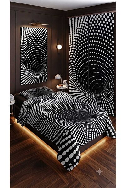 Elmas Dizayn 280*240 Cm. Special Design Single Bedding Set with Background Cu...