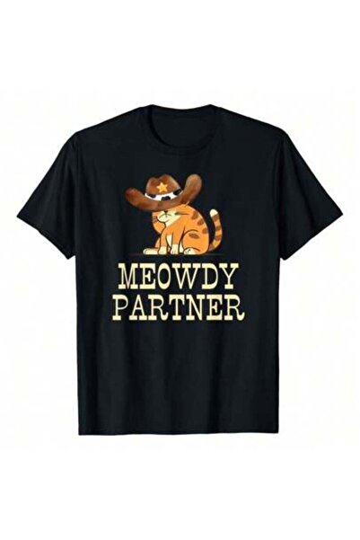 LİNA06 تي شيرت فunny Cat Western Meowdy Partner Cowboy Cowgirl Hat، 220 جرام ...
