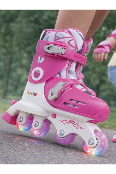 Rookie Ayarlanabilir Led Işıklı Dönüşen Tekerlekli 2 IN 1 Twisty Paten - Pembe