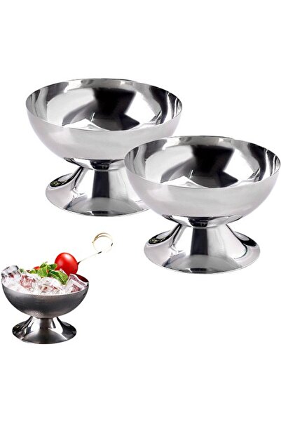 STARSTAR Stainless steel ice cream bowl set (2 pieces), suitable for desserts...