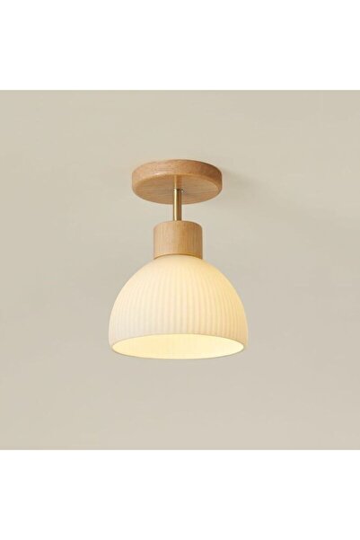 STARSTAR Mini farmhouse wooden/glass chandelier E27.