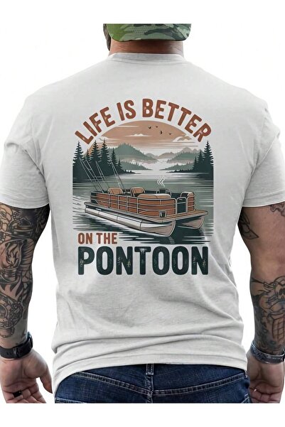 2BIR Life Is Better On The Pontoon Graphic Men's T-Shirt2026 T-Shirt Unisex P...