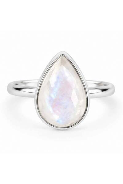 craftmystic Δαχτυλίδι Ασημένιο 925 με Φυσικό Λάκρυ Κερασφόρο Λίθο Φεγγαριού –...