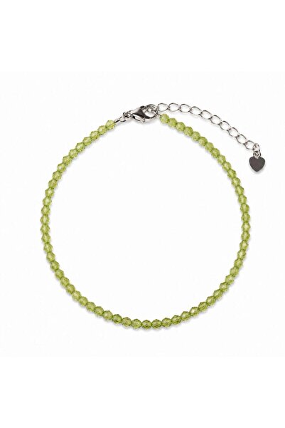 craftmystic Bratara Fina cu Peridot Fatetat 3 mm - Prosperitate si Energie Po...