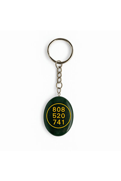 craftmystic Keychain with Zibu symbol and green jade - Protection and univers...