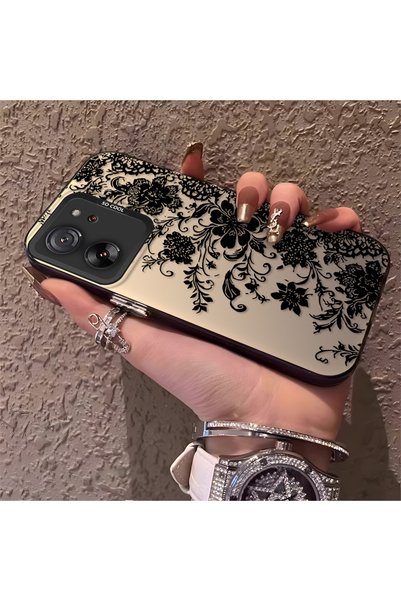 CHICASELUX حافظة متوافقة مع Mi 13T/Mi 13T Pro مصنوعة من الدانتيل الأسود الأني...
