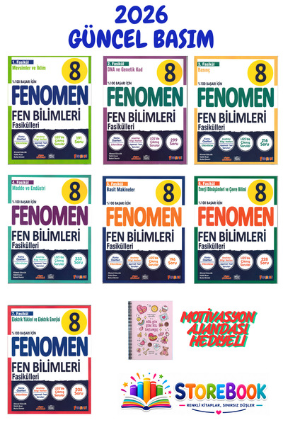 Fenomen Yayıncılık 8.Sınıf Fen Bilimleri Fasikül Seti 7 Fasikül Motivasyon Aj...