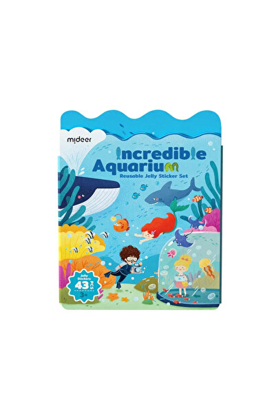 Mideer Gel Sticker Set Amazing Aquarium 43 Pieces Reusable Activity Set 3 Years+