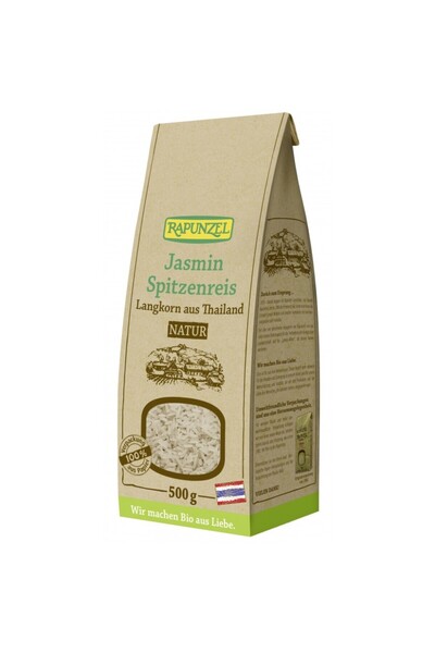 Rapunzel Orez organic integral cu bob lung, tip Jasmine, 500g