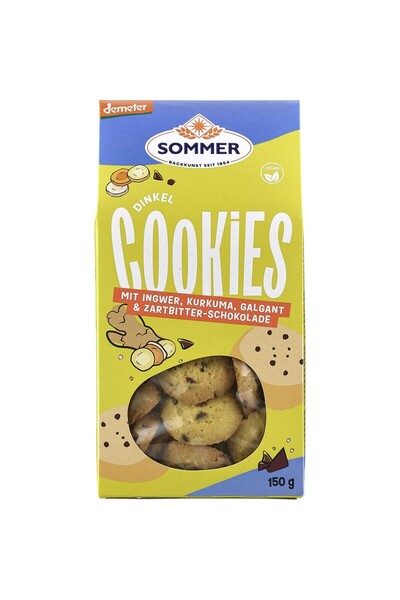 SOMMER Biscuiți vegani din spelt cu ghimbir și turmeric, Demeter bio, 150g
