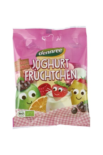 Dennree Iaurt și jeleuri de fructe bio, 90g