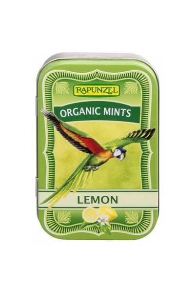 Rapunzel Bomboane mentolate acoperite cu zahăr, cu lămâie organică, 50g