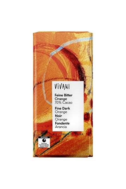 Vivani Ciocolată amară cu 70% cacao și ulei de portocale, organic vegan, 80g