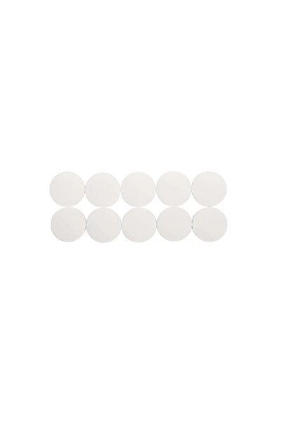 MAUL Round Shape Magnets, D38Mm, 2.50 Kg Force, 10 Pcs/Set, Solid - White