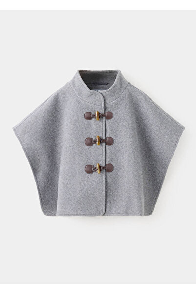 MANGO Kids Çoban düğme kapamalı yün pelerin
