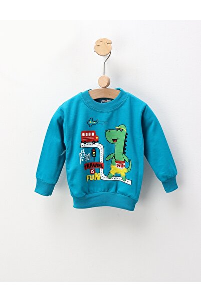 MiniKids Bluza flausata albastru dino by FDY