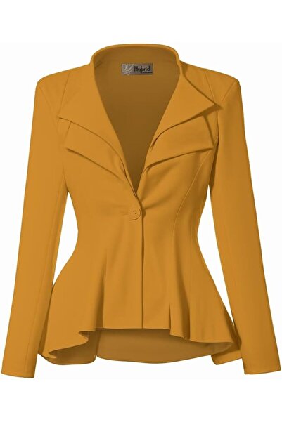 Hybrid & Company Women Double Notch Lapel Sharp Shoulder Pad Office Blazer | ...