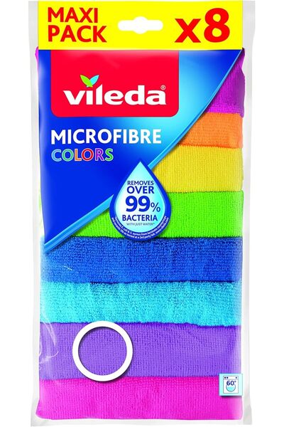 GENERAL Vileda Microfiber Cleaning Cloth in Multiple Colors Small Size 8 Piec...