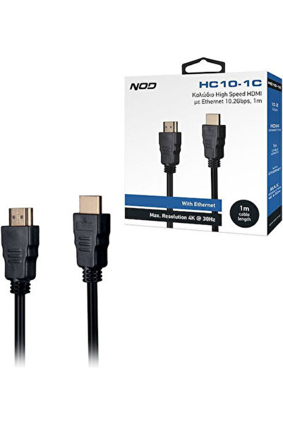 Nod Καλώδιο HDMI Αρσενικό σε Αρσενικό 1μ Μαύρο Κωδικός: 141-0228
