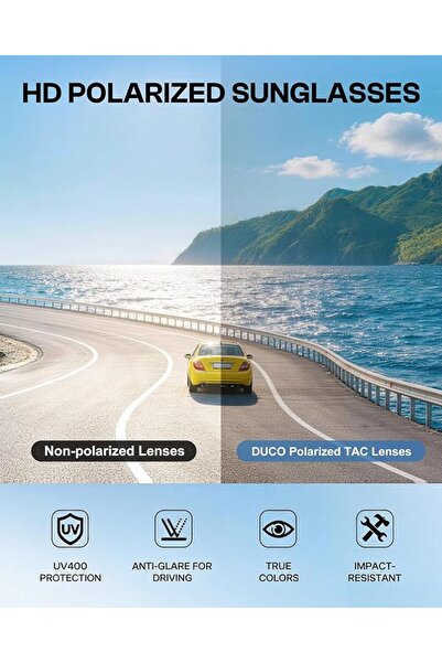 DUCOO DUCO Polarized Wraparound Fitover Glasses Wear Over Sunglasses for Men Women UV Protection Sun Glass