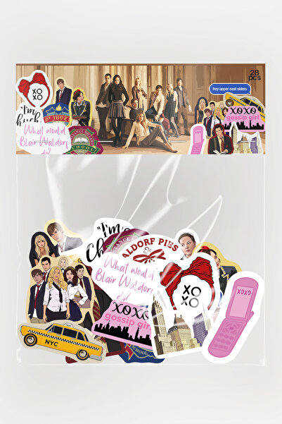 Baprile Gossip Girl 28 Adet Sticker Paketi Suya Dayanıklı Laptop Termos Telef...