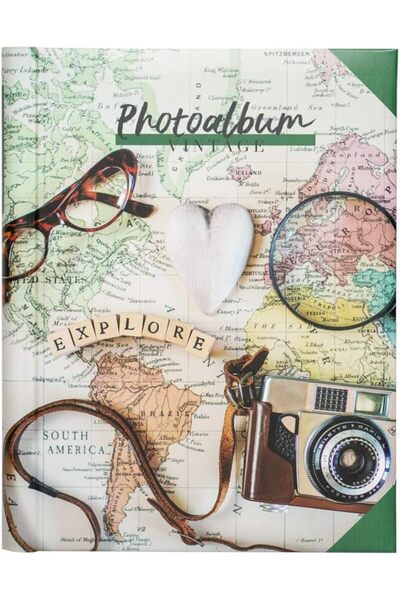 GRUPO ERIK Official Vintage Travel Self-Adhesive Photo Album - 9x12 inch / 24...