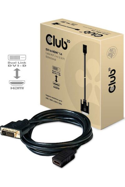 Other Club3D 2μ Καλώδιο DVI-D αρσενικό σε HDMI αρσενικό Μαύρο (CAC-1211)