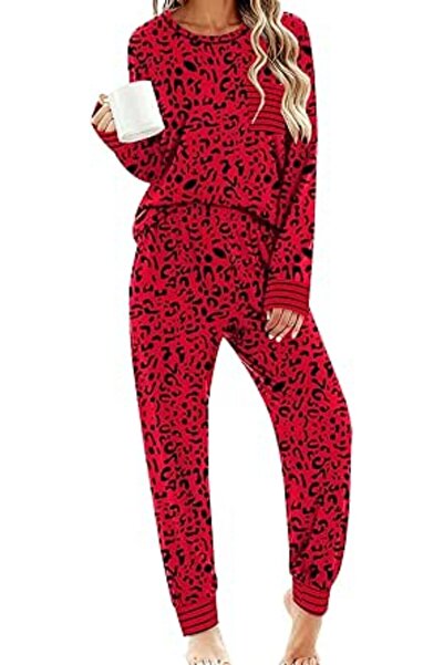 SWOMOG Women’s Pyjamas Set Long Sleeve Top with Pants 2 Pieces Sleepwear Soft...