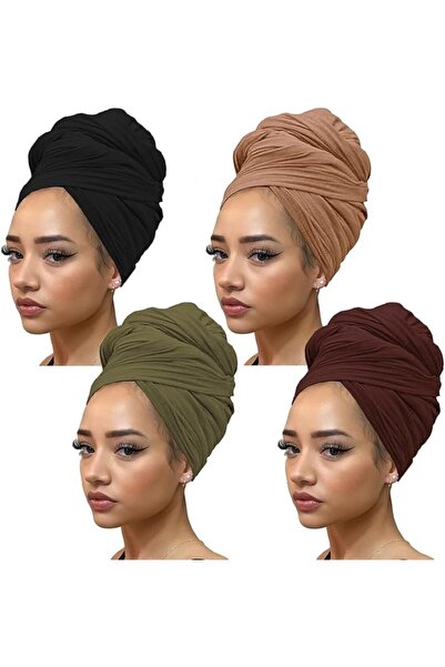 kachanaa Stretch Jersey Turbans Head wrap Hair Scarfs Solid Color Ultra Soft ...