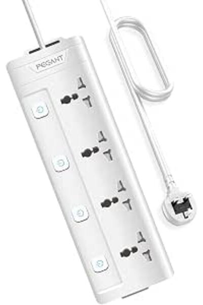 PEGANT 5 Way 5M Power Extension Cord 5 Universal Outlets Electrical Strip UK ...