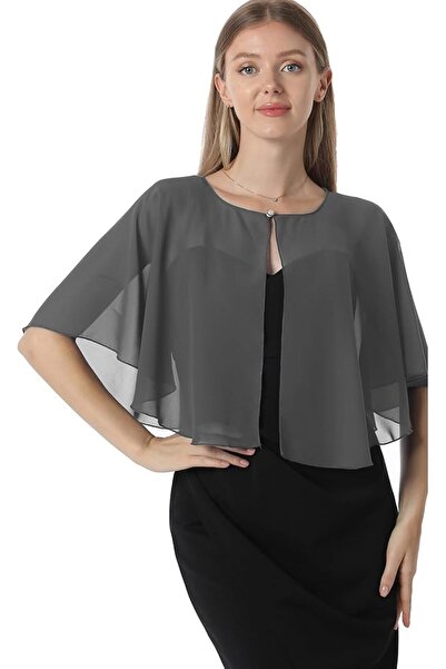 GENERAL Chiffon Capelet Soft Shawls and Wraps for Dresses Womens Accessories ...