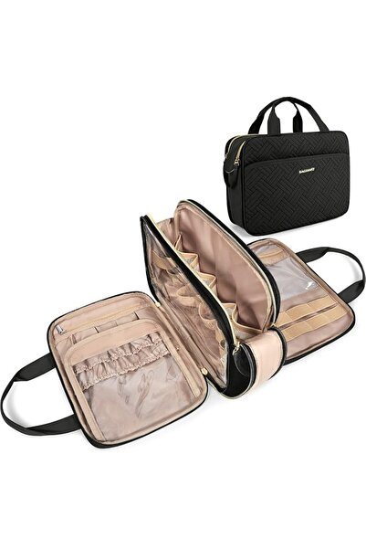 BAGSMART Large Toiletry Bag, Travel Makeup Organizer Water-resistant Makeup C...