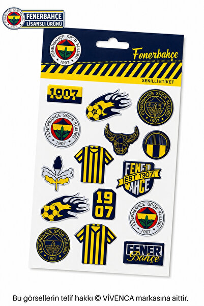Fenerbahçe VİVENCA İLE YENİ SEZON LİSANSLI 3D ÇOK AMAÇLI KABARTMALI ETİKET/ST...