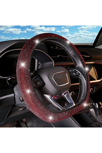 LoyaForba Car Bling Rhinestones Steering Wheel Cover with Sparkling Crystal D...