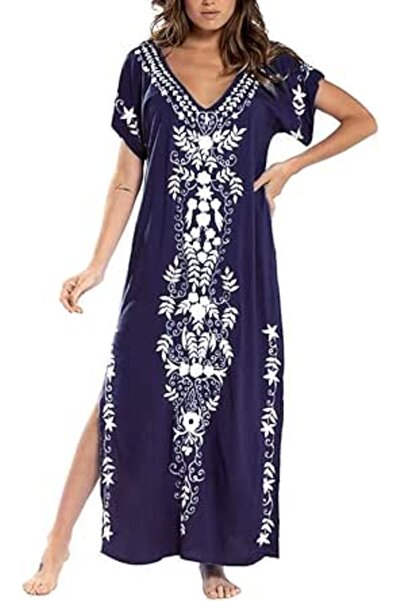GENERAL Women's Cotton Kaftan Loungewear Boho Homewear Oversized Kimono Maxi ...