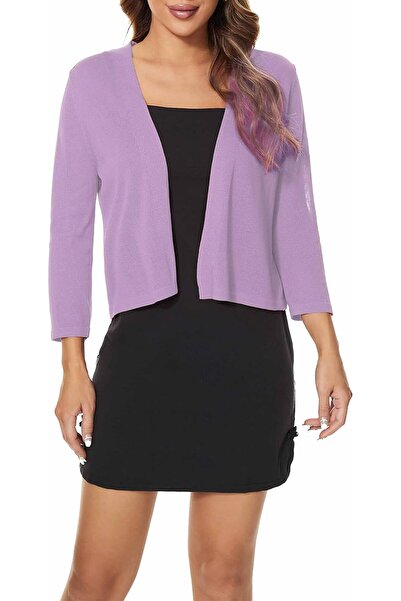 GENERAL Satuun Women's 3/4 Sleeve Shrugs Lightweight Open Front Cropped Cardi...