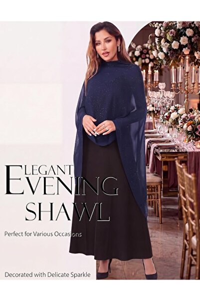 GENERAL Shawls and Wraps for Evening Dresses Sheer Chiffon Women Elegant Soft...