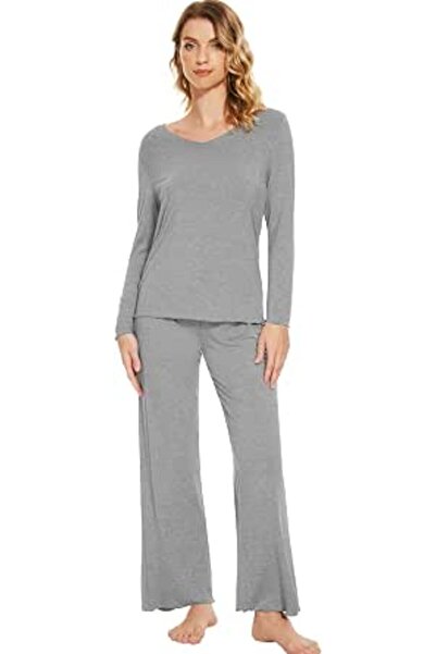 Wiwi Pajamas Sets for Women Soft Long Sleeve Tops and Pants Sleepwear Ladies ...