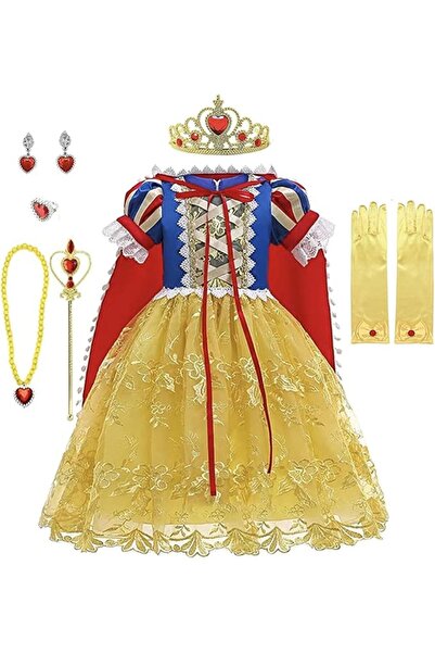 Yalla babY Yellow Princess Dress Costume for Girls Kids Dress Up with Free Ac...
