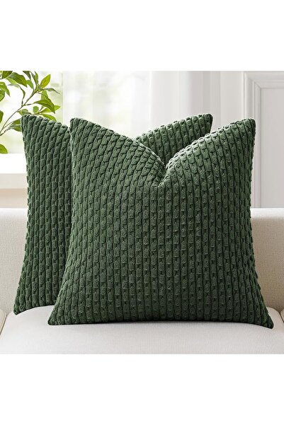 K KEVIN TEXTILE 2 Packs Decorative Throw Pillow Covers 18x18 Inch for Living ...