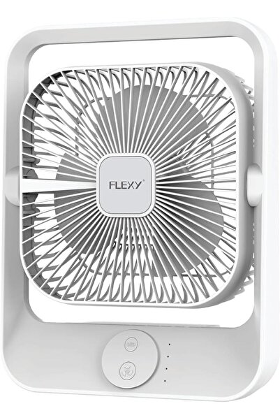 flexy ®   مروحة مكتبية قابلة لإعادة الشحن - مروحة محمولة 8 بوصة للمنزل والمكت...