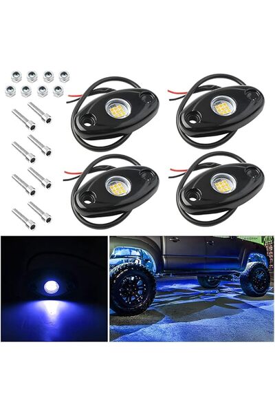 GENERAL AICEL Rock Lights for Trucks, 4 Pods LED Rock Lights, IP67 Waterproof...