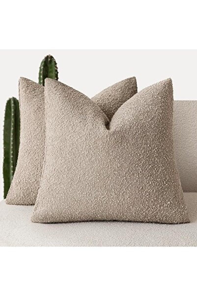 GENERAL Foindtower Pack of 2 Textured Boucle Throw Pillow Covers Accent Solid...