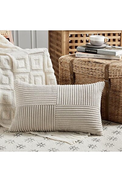 Fancy Homi Rust Lumbar Decorative Throw Pillow Covers 12x20 Inch for Couch Be...
